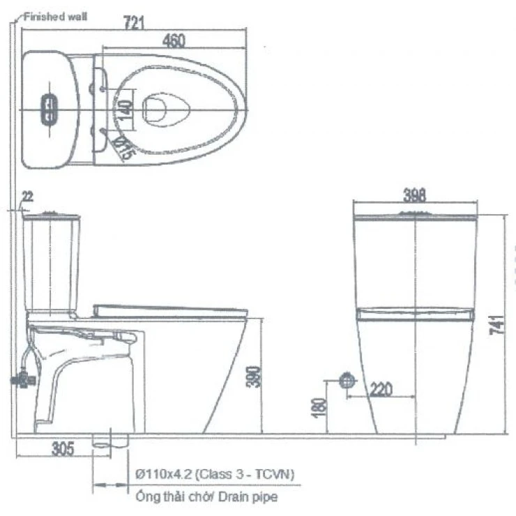 Bồn cầu hai khối INAX ACT-602+CW-KB22AVN