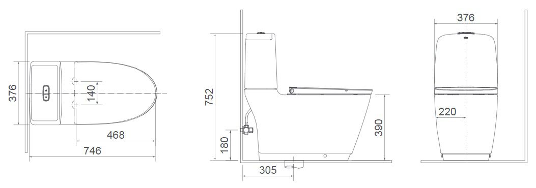 Bồn cầu hai khối INAX ACT-832+CW-H17VN