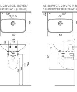 Chậu rửa treo tường INAX AL-289V/L-288VC