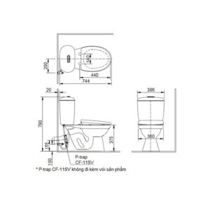 Bồn cầu hai khối INAX C-306A+CW-S15VN