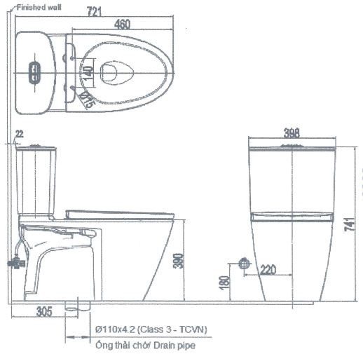 Bồn cầu hai khối INAX ACT-602+CW-H20VN