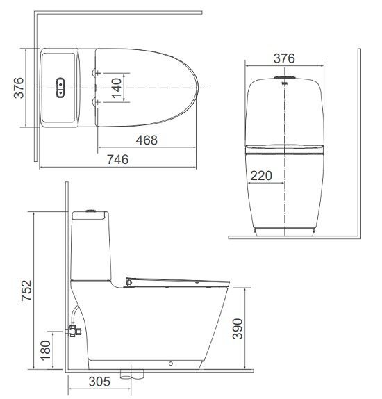 Bồn cầu hai khối INAX AC-832+CW-H20VN