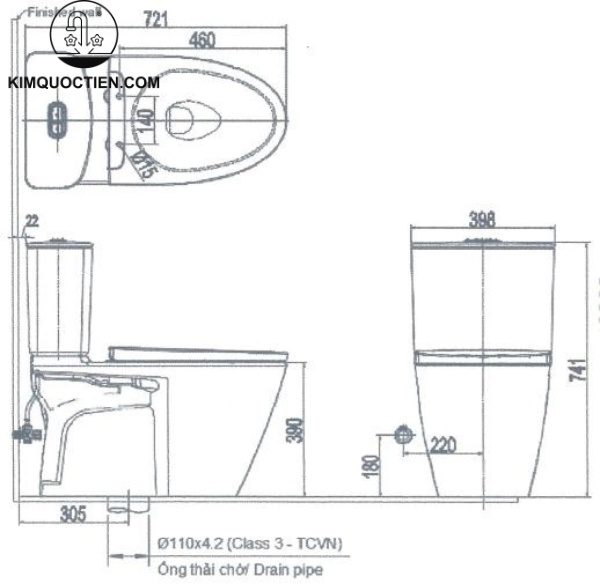 Bồn cầu hai khối INAX ACT-602+CW-H20VN