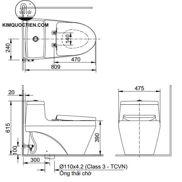 Bồn cầu một khối INAX AC-1035+CW-H17VN