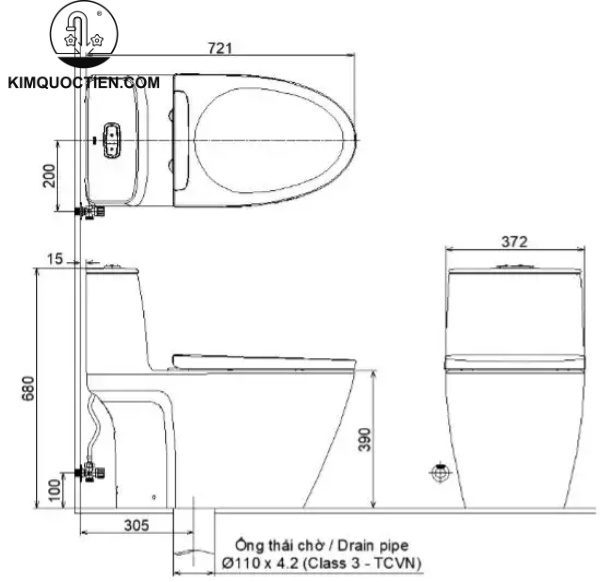 Bồn cầu một khối INAX ACT-902+CW-KB22AVN