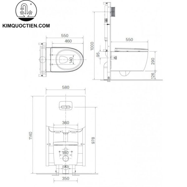Bồn cầu treo tường INAX AC-952+CW-H18VN