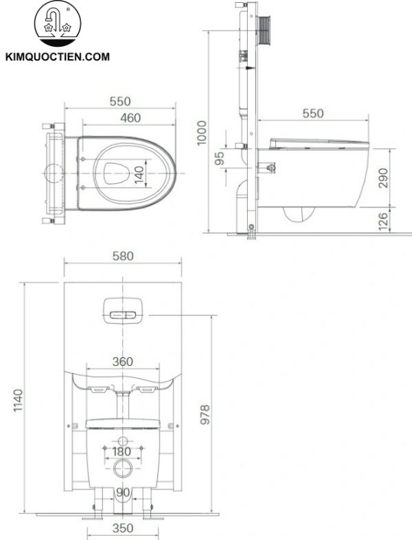Bồn cầu treo tường INAX AC-952+CW-KB22AVN