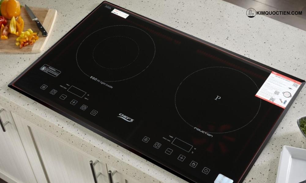 Bếp từ Chefs trang bị khóa an toàn cho trẻ em và cảnh báo nhiệt dư trên mặt kính sau khi sử dụng