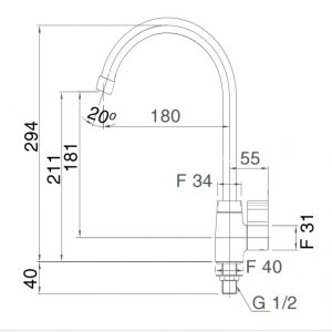 Vòi bếp lạnh INAX SFV-21