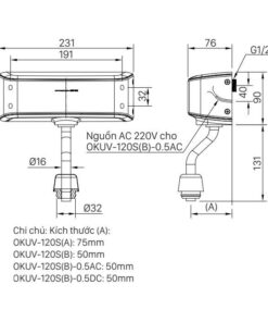 Van xả tiểu cảm ứng INAX OKUV-120S(B)-0.5DC