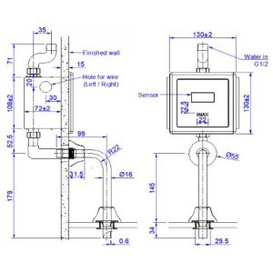Van xả tiểu tự động INAX OKUV-30SM-0.5