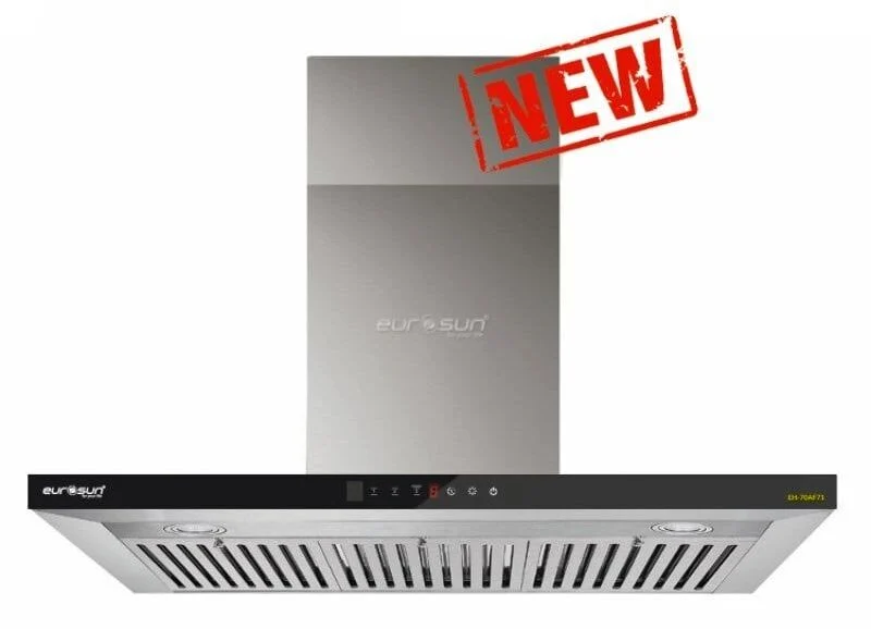 Máy hút mùi Eurosun EH-90AF71 nổi bật với kiểu dáng T-shape Tornado hiện đại và thân máy được chế tác từ inox cao cấp.