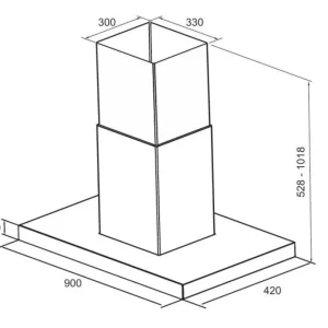 Thông số kích thước của Máy hút mùi Eurosun EH-70AF71