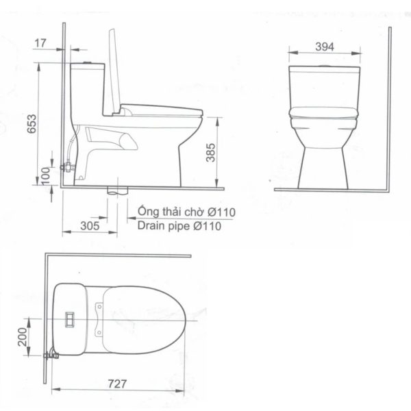 Bồn cầu INAX 1 khối AC-969VN-2
