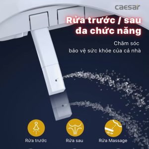 Bồn cầu 1 khối nắp điện tử Caesar C1356F/TAF710H
