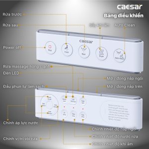Bồn cầu 1 khối nắp điện tử Caesar C1363F/TAF610H