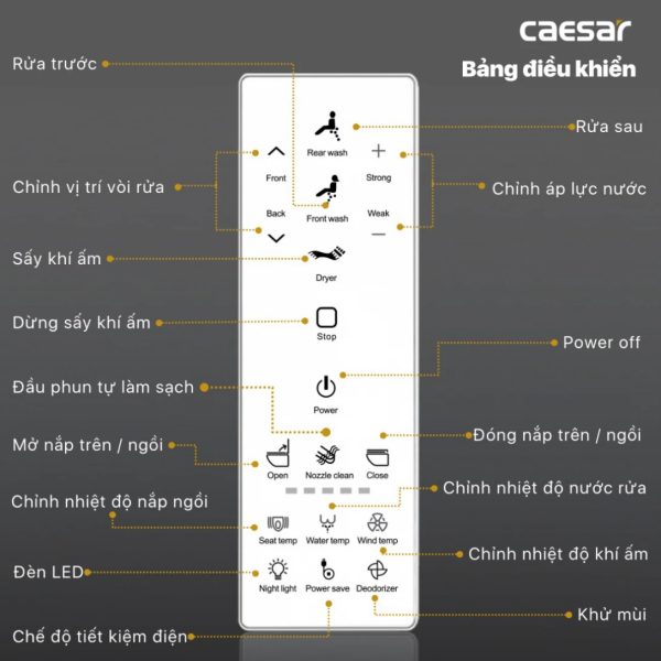 Bồn cầu 1 khối nắp điện tử Caesar C1375F/TAF512H