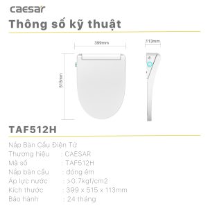Bồn cầu 1 khối nắp điện tử Caesar C1375F/TAF512H