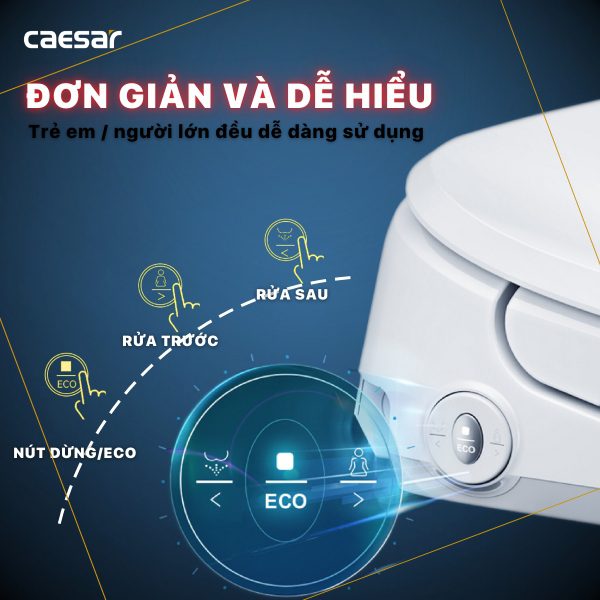 Bồn cầu 1 khối nắp điện tử Caesar C1391F/TAF710H