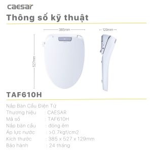 Bồn cầu 1 khối nắp điện tử Caesar C1394F/TAF610H