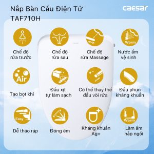 Bồn cầu 1 khối nắp điện tử Caesar C1395F/TAF710H