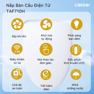 Bồn cầu 1 khối nắp điện tử Caesar C1395F/TAF710H