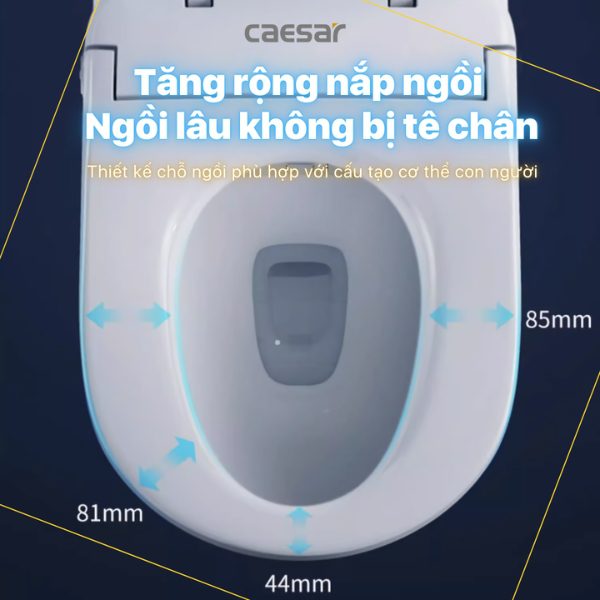 Bồn cầu 2 khối nắp điện tử Caesar CD1341/TAF710H