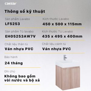 Tủ lavabo Caesar EH05253AW7V