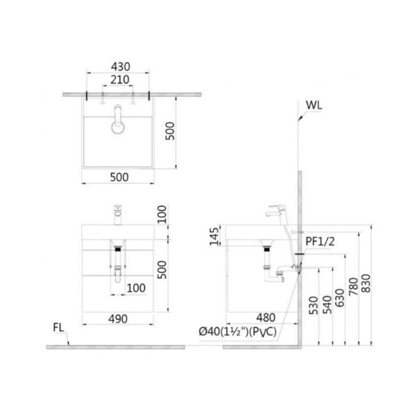 Tủ lavabo Caesar EH05380DWV