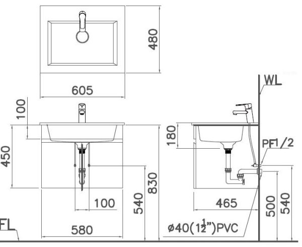 Tủ lavabo Caesar cabinet EH15017AV