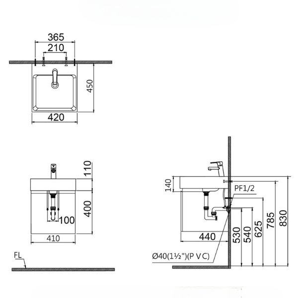 Tủ lavabo Caesar cabinet EH48002AV