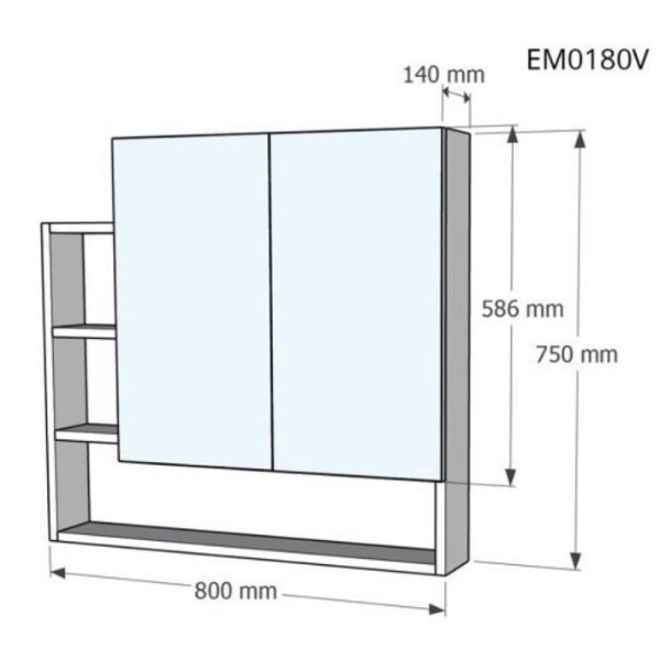 Tủ gương Caesar EM0180V