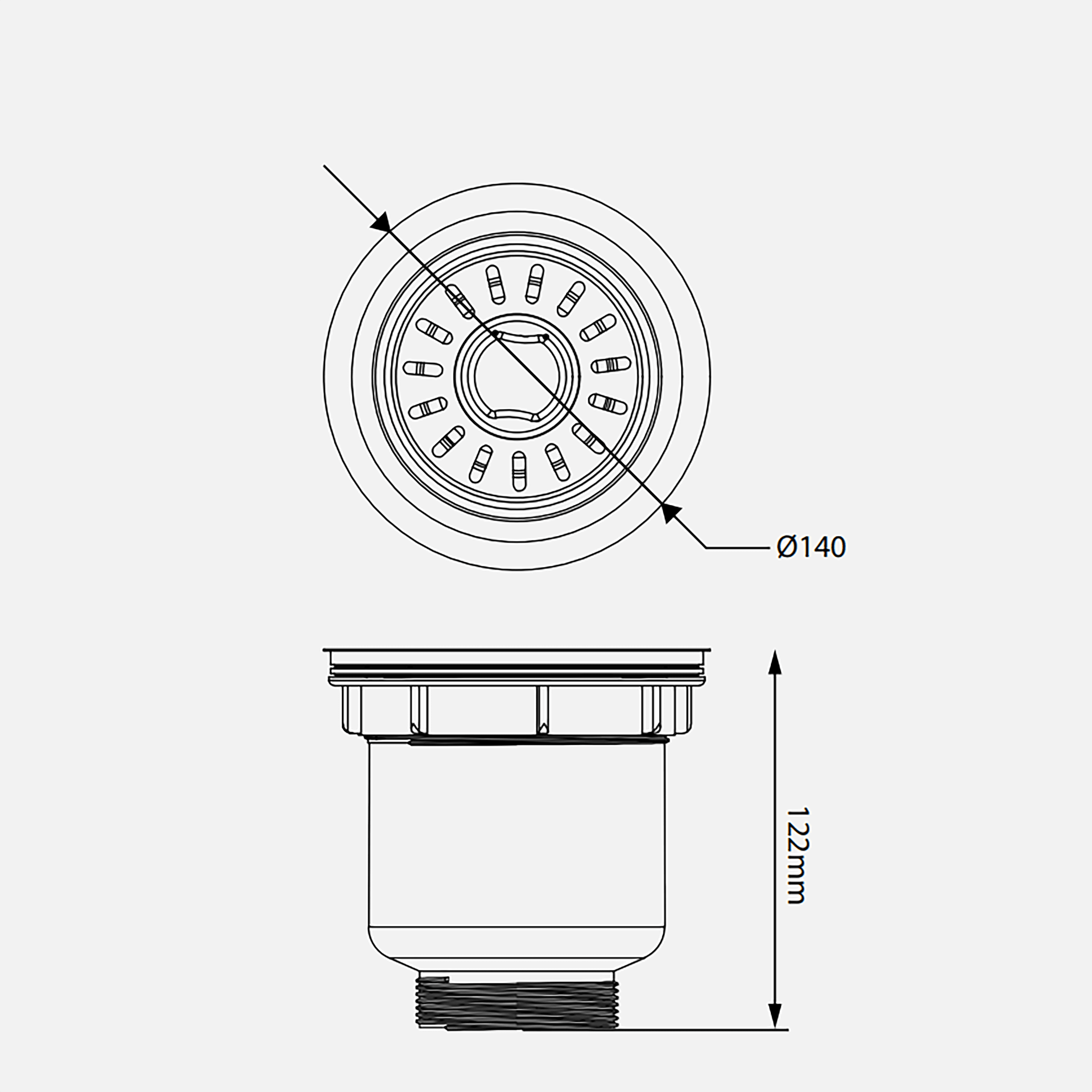 Bát rác 4 lớp Inox 304 KLUGER KS-502DN113
