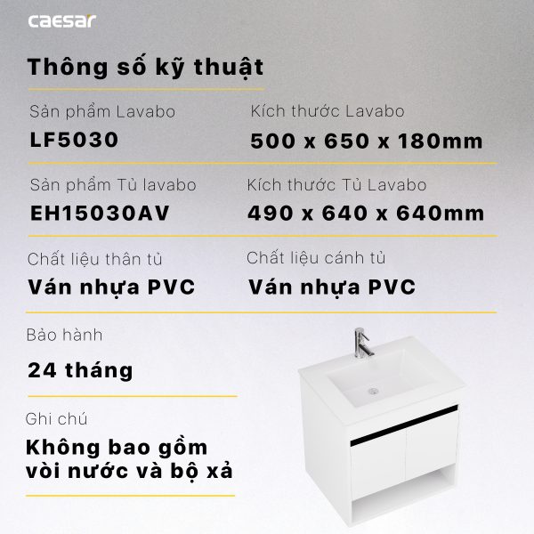 Bộ tủ lavabo Caesar LF5030/EH15030AV