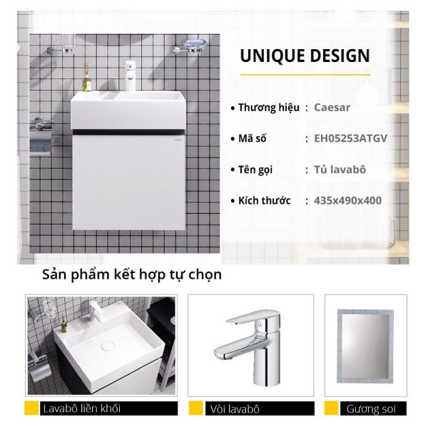 Bộ tủ lavabo Caesar LF5253/EH05253ATGV