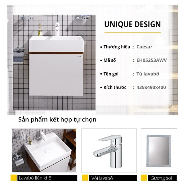 Bộ tủ lavabo Caesar LF5253/EH05253AWV