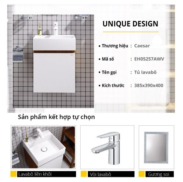 Bộ tủ lavabo Caesar LF5257+EH05257AWV