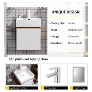 Bộ tủ lavabo Caesar LF5261+EH05261AWV