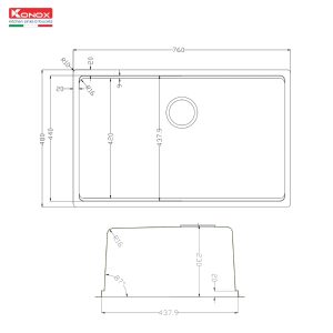 Chậu rửa bát Konox Tari 7648SR