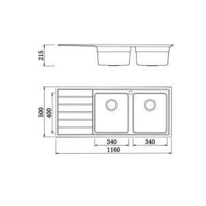 Chậu rửa bát Premium KS11650 2B
