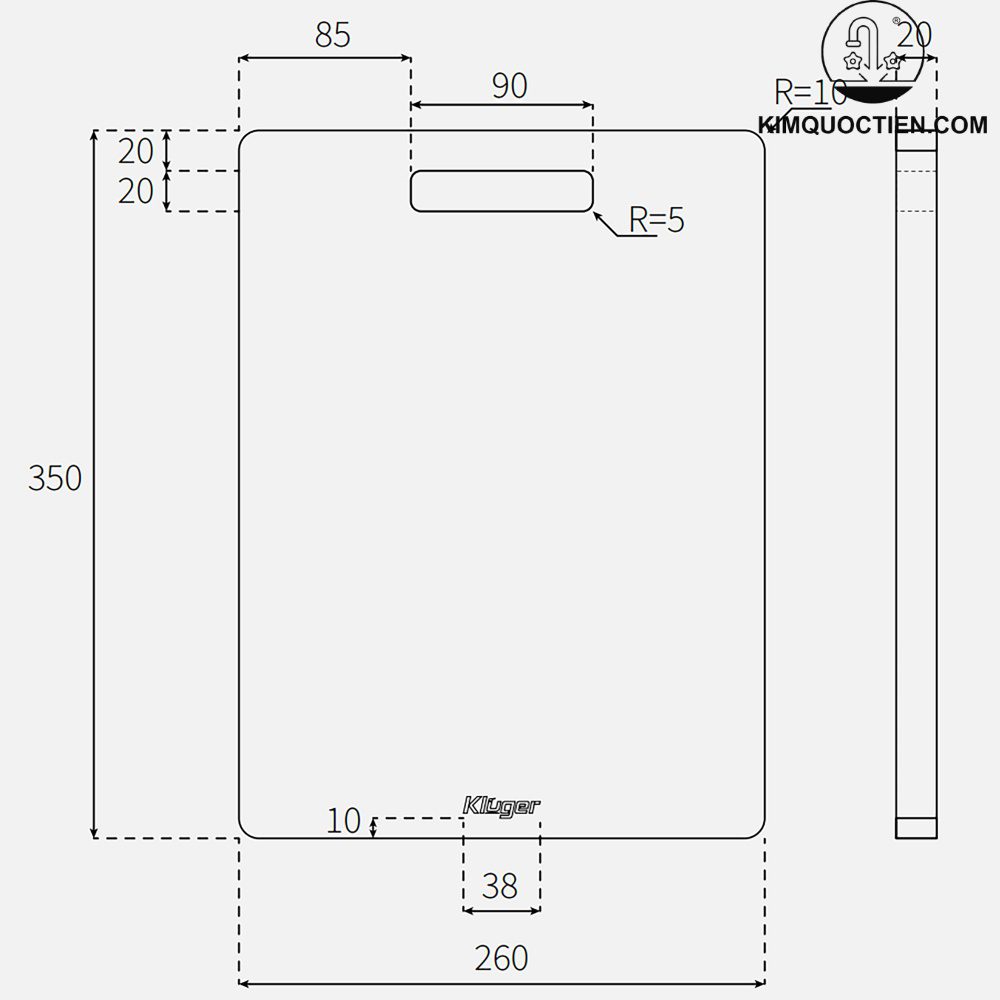 Thớt gỗ tre Kluger KCB – 101W