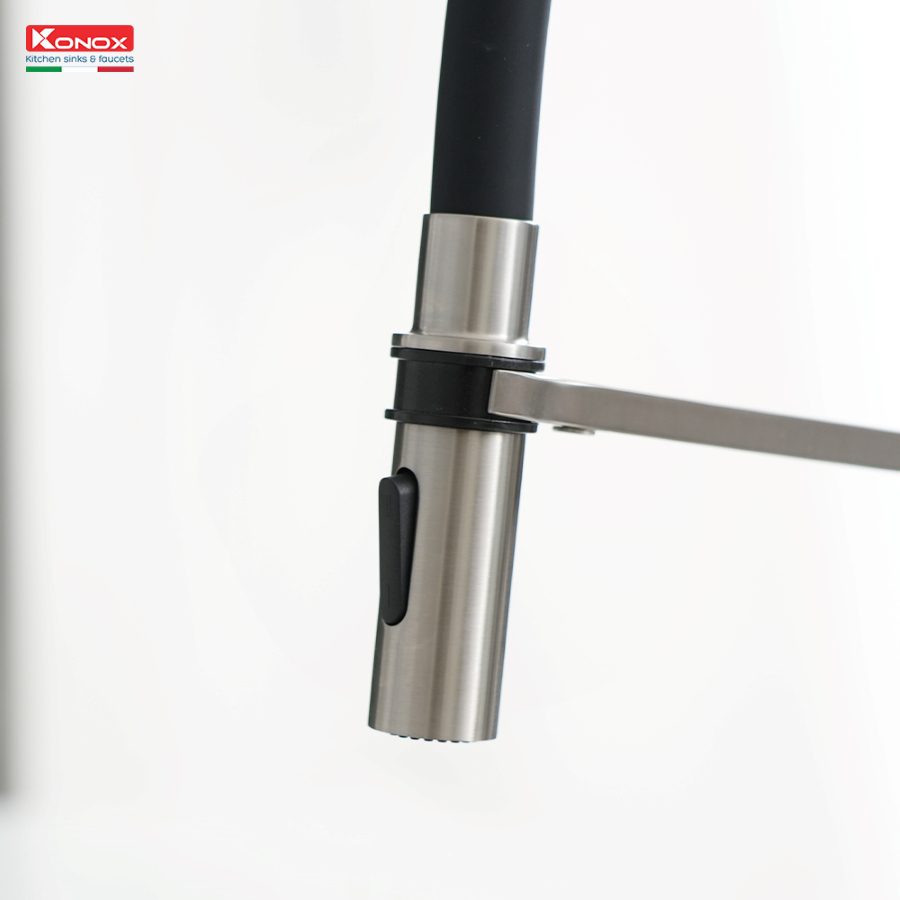 Vòi rửa bát thân mềm Tema Nickel
