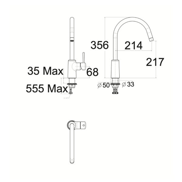 Vòi rửa bát nóng lạnh dây rút American Standard 1009080000