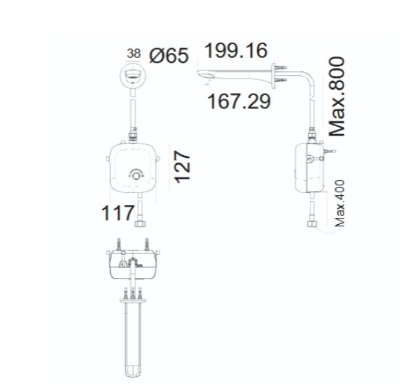 Vòi chậu lavabo American standard cảm ứng 1130410000 AccuStream gắn tường