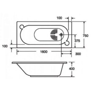 Bản vẽ Bồn tắm xây American Standard 8161-WT