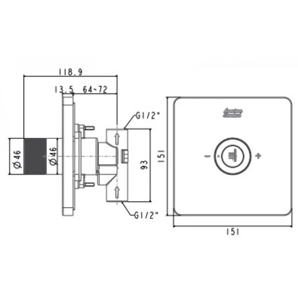 Bản vẽ Nút điều chỉnh thân vòi sen EasySET American Standard FFAS0927WS