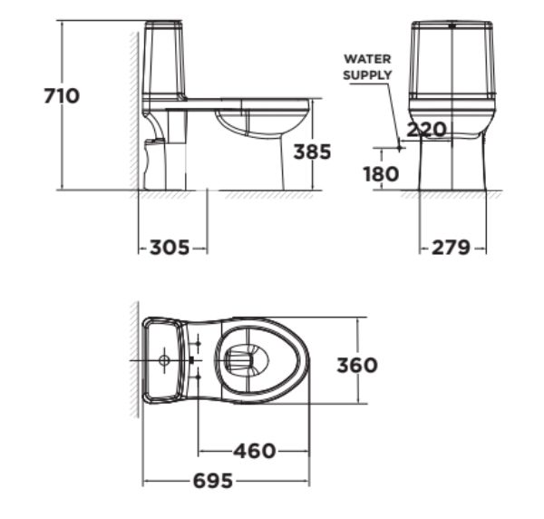 Bồn cầu nắp điện tử American Standard VF-1858PL