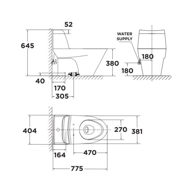 Bồn cầu nắp điện tử American Standard VF-2010PR
