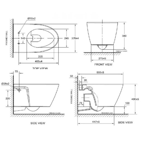 Bồn cầu treo tường American Standard VF-3119B