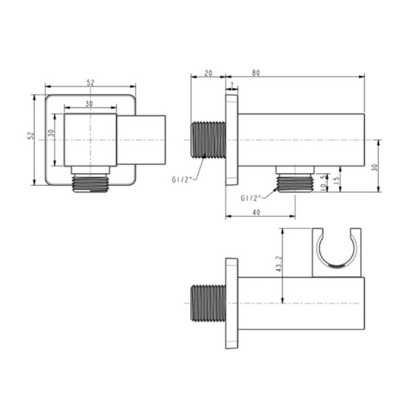 Gác vòi sen American Standard FFAS9143BHG vuông